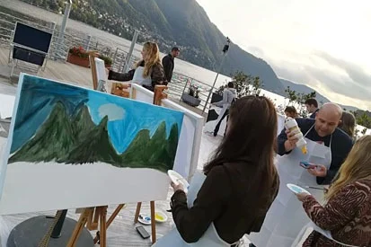 paiting attivita di team lago di como